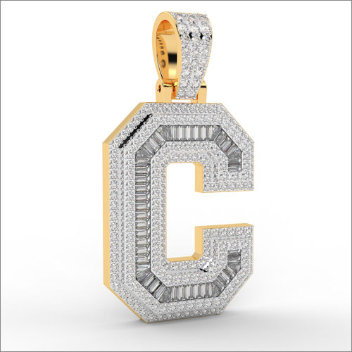 C Type Hiphop Diamond Pendant