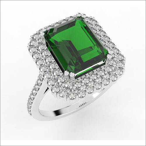 Green Gems Diamond Ring