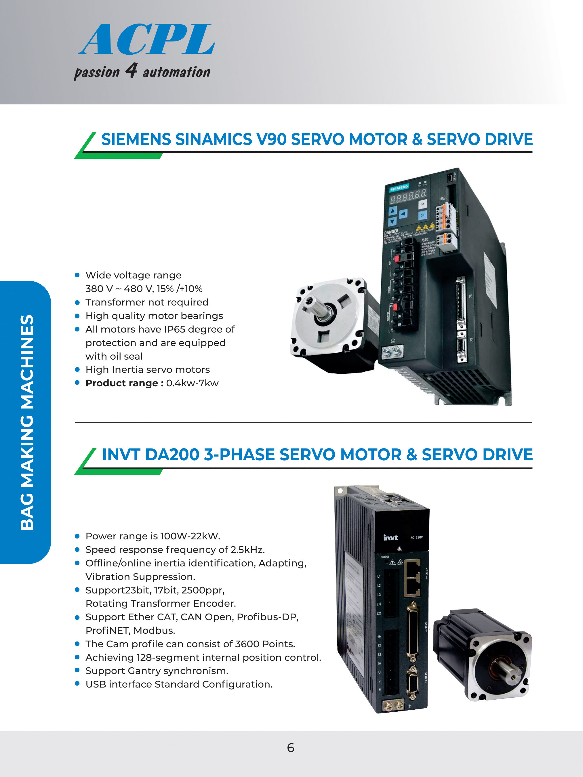 Siemens Sinamics V90 Servo Motors