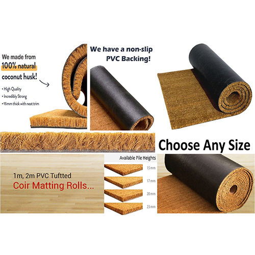 PVC Backed Natural Coir Mats And Matting Rolls