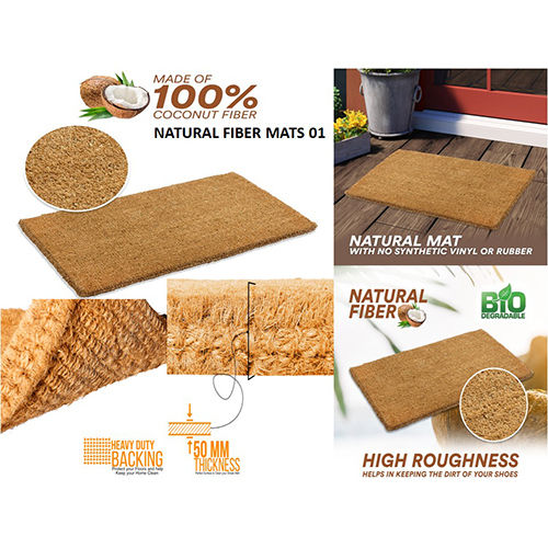 100% Coir Natural Fiber Mats