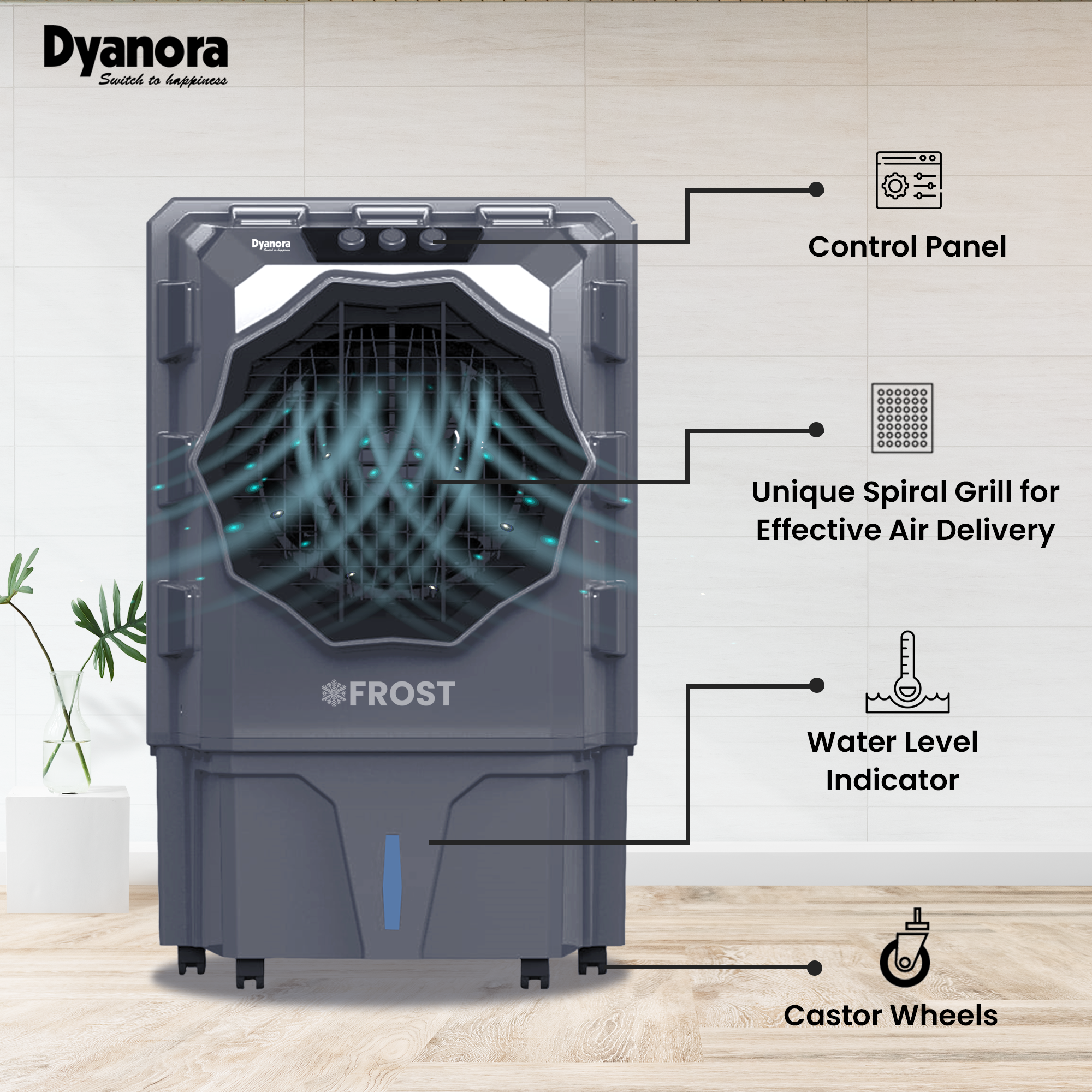 Dyanora 150 L Desert Air Cooler Frost technology (DY-CL150-01-GR)