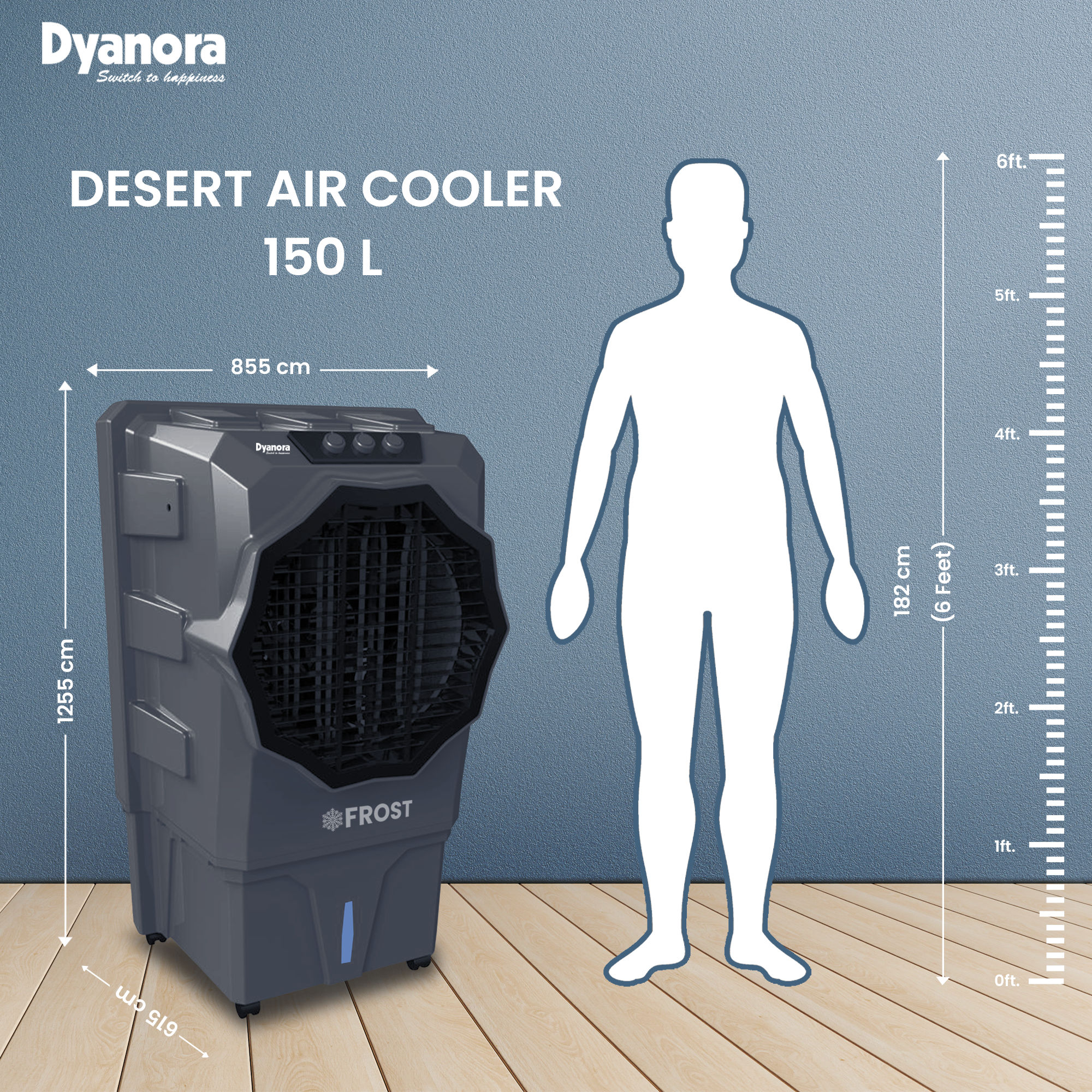 Dyanora 150 L Desert Air Cooler Frost technology (DY-CL150-01-GR)