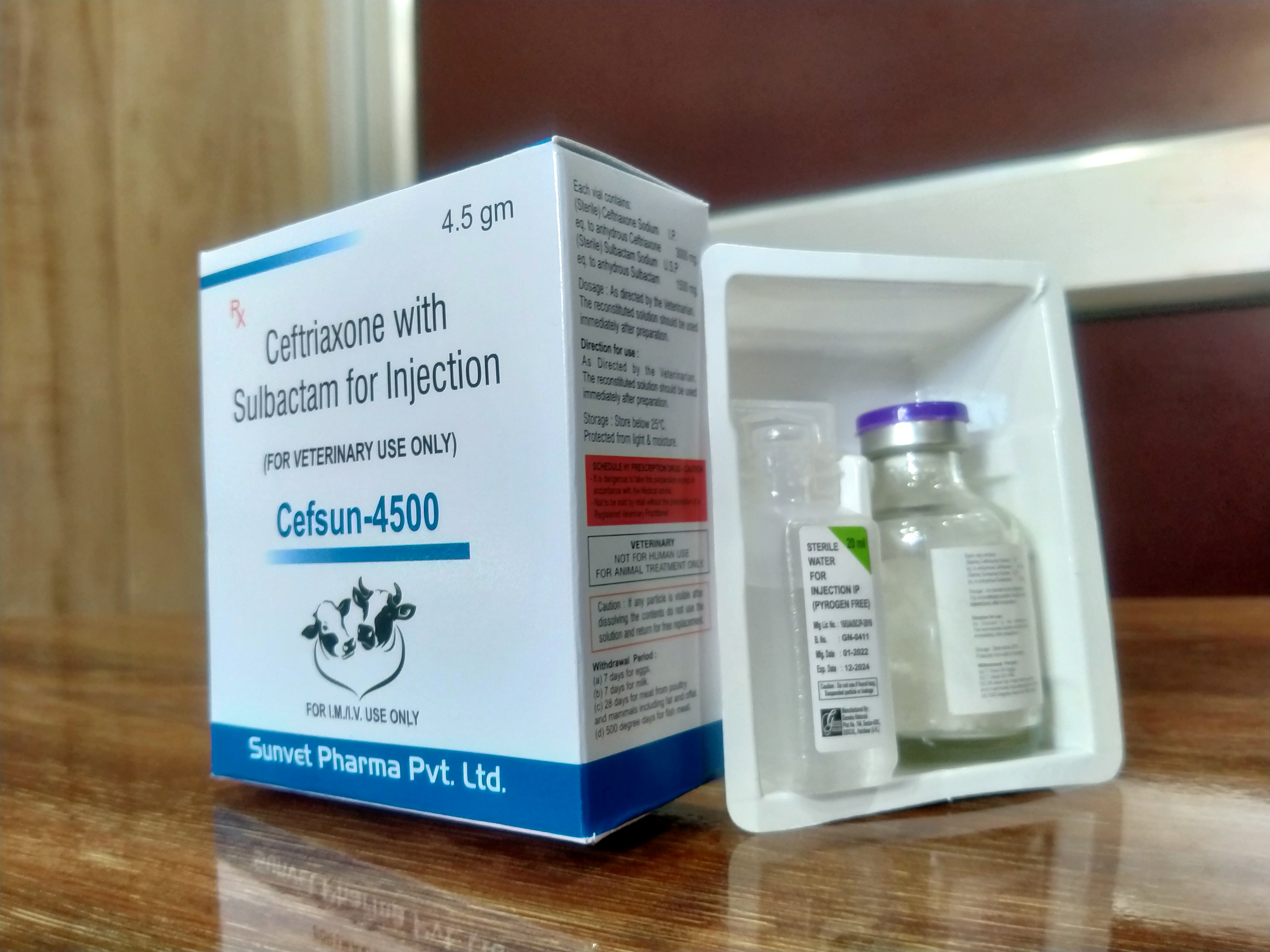 CEFTRIAXONE SULBACTAM 4500 MG VETERINARY INJECTION