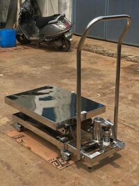 Silver Stainless Steel Hydraulic Lifting Table