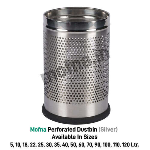 Silver Mofna Stainless Steel Perforated  Waste Bin