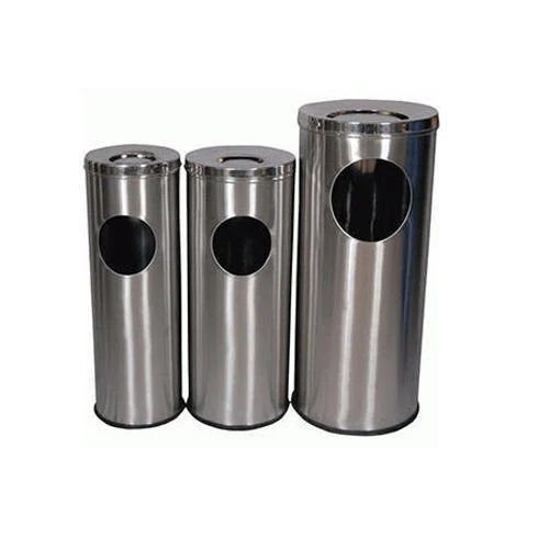 Silver Mofna Stainless Steel Ash Can Dustbin