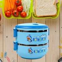DORAEMON 2LAYER LUNCH BOX STEEL HIGH QUALITY 2 LAYER TIFFIN BOX (2 LAYER) (2873A)