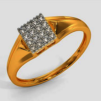 Mens Diamond Ring In 14k Yellow Gold From Gemone Diamonds Diamond Carat Weight: 0.50 Carat