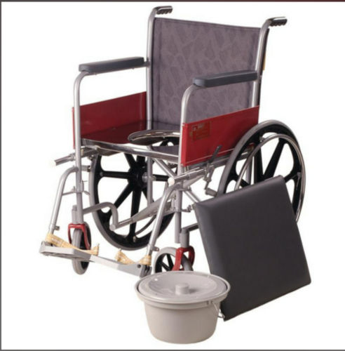 Gray Comfort Wheelchair With Commode Vissco 0969