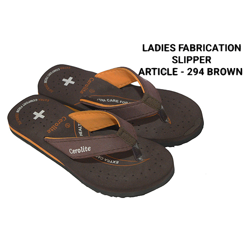 Brown Ladies Copy Fabrication Slipper