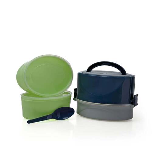 BLUE CLASSIC 2 LAYER LUNCH BOX AIRTIGHT LUNCH BOX  (2408)