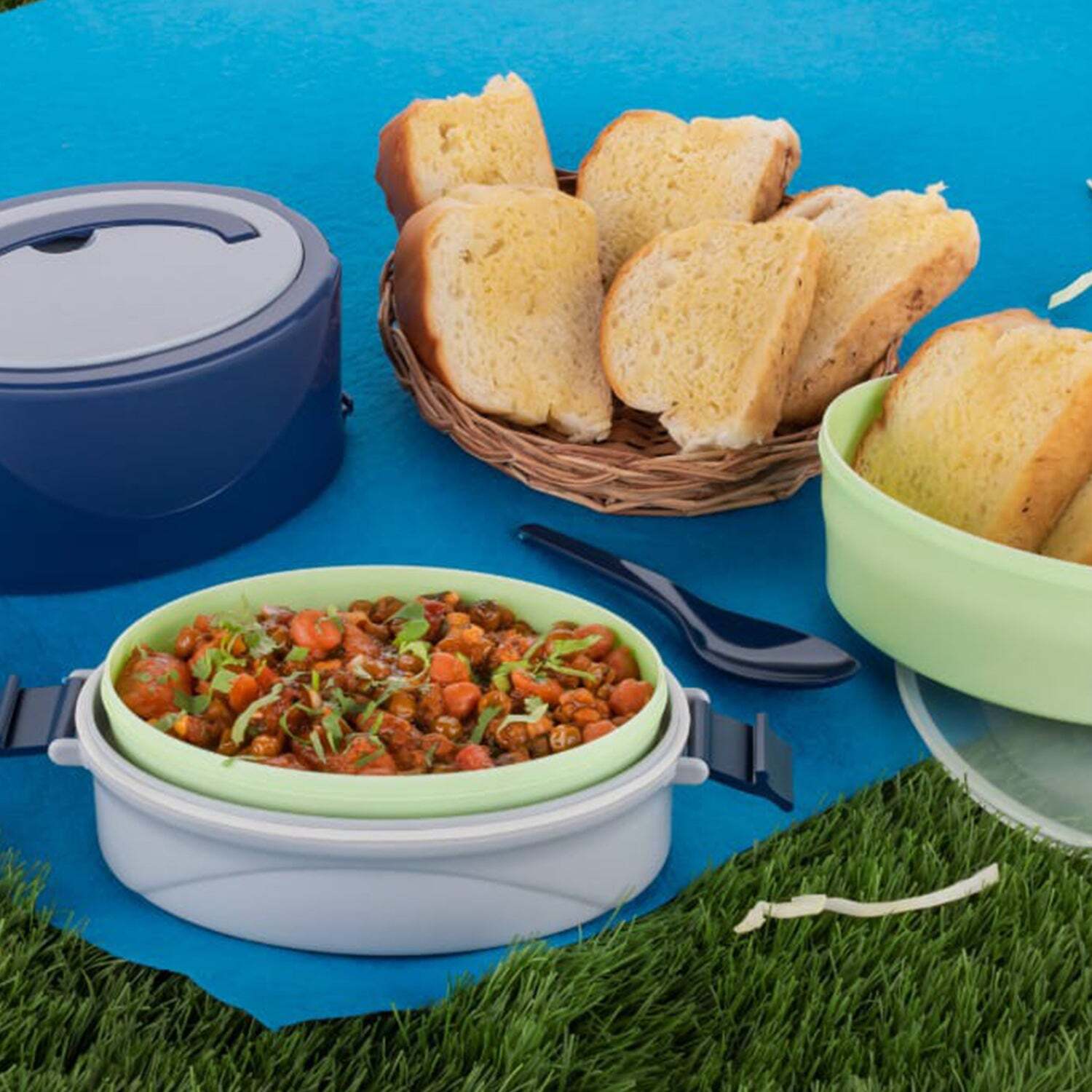 BLUE CLASSIC 2 LAYER LUNCH BOX AIRTIGHT LUNCH BOX  (2408)