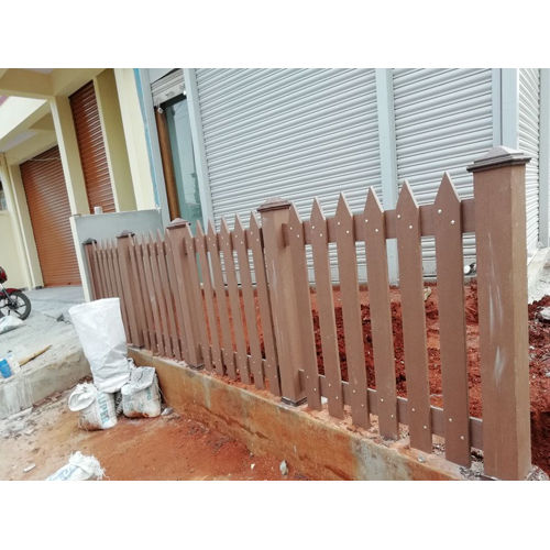 Brown Wpc Picket Fence