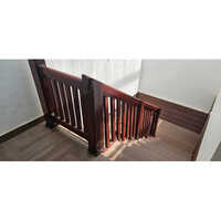 Wooden Stair Railing - Color: Brown