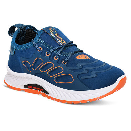 Washable Kids Tan Blue Sports Shoes