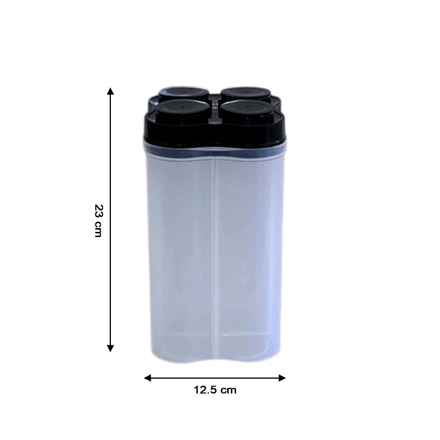 AIRTIGHT TRANSPARENT PLASTIC FOOD STORAGE 4 SECTION LOCK CONTAINER (0764)