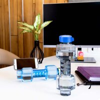 UNBREAKABLE PLASTIC DUMBBELL SHAPE WATER BOTTLE