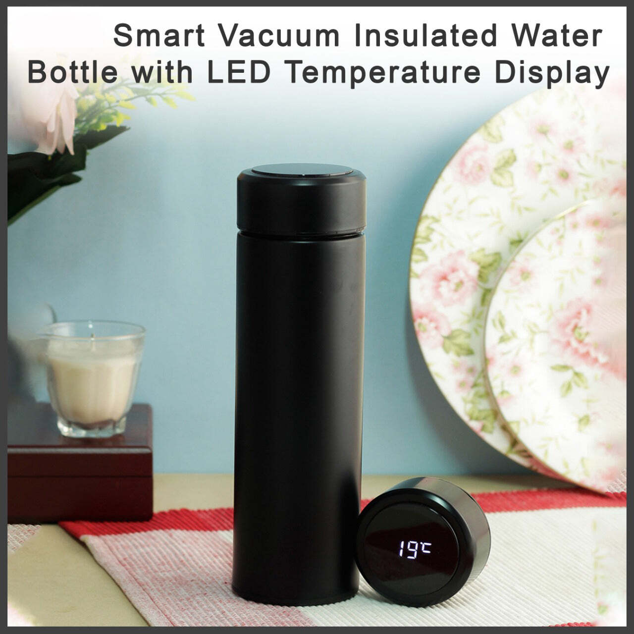 DOUBLE STAINLESS STEEL WALL SMART FLASK WATER BOTTLE ( B GRADE ) (0726B)