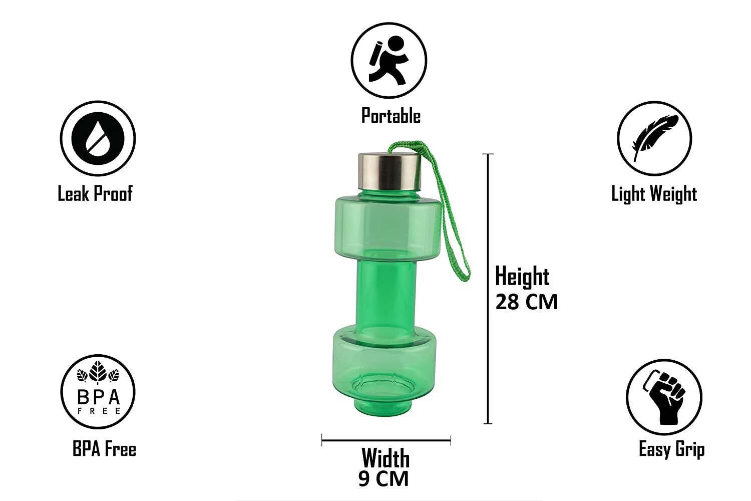 Plastic water Dumbbells Bottle
