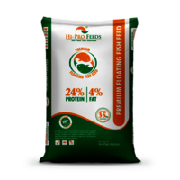 24/4 Premium Floating Fish Feed - 3mm & 4mm Pellet Size, Brown Color | Complete Nutrition For Fish Growth, Balanced Feed, Prevents Water Pollution