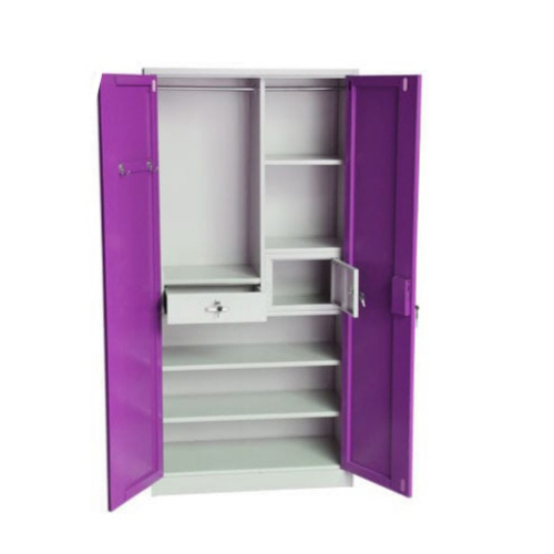 Metal Double Door Purple Color Cupboards