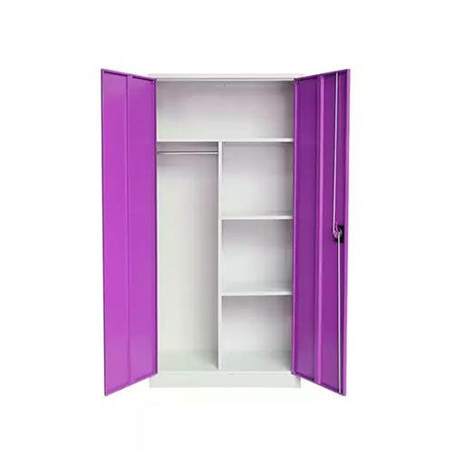 Purple Color Double Door Bedroom Cupboards