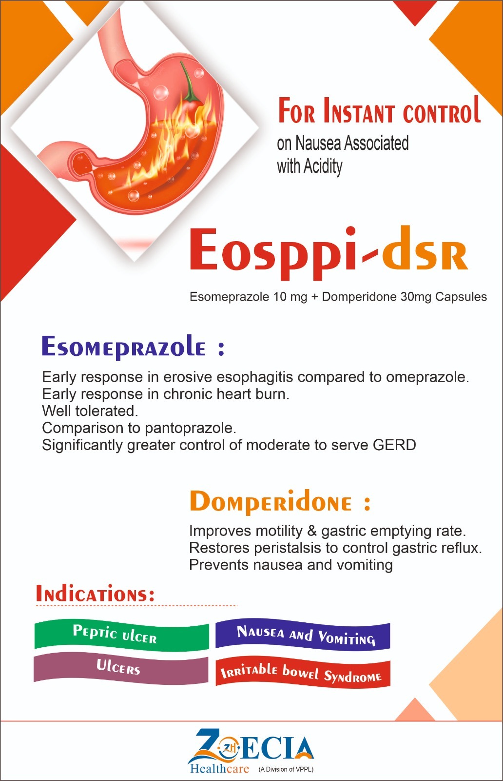 Esomeprazole 10 mg Domperidone 30mg