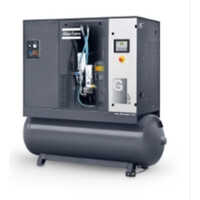 Industrial Air Compressor - 200 L Capacity, 3 Hp Power, 7.5 Cfm Flow Rate | Gray, Ac Power, 10 Bar Pressure, 1 Year Warranty