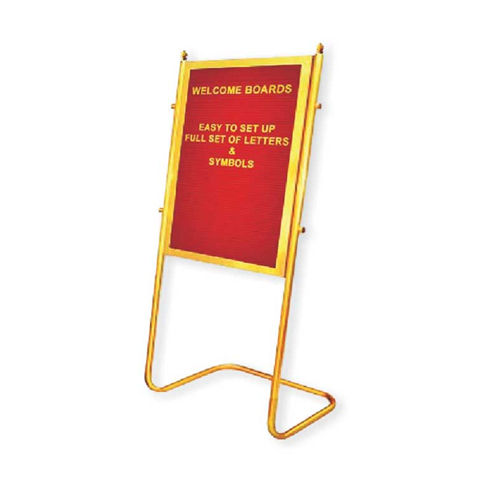 Yellow And Red Golden Lobby Information Board With Stand