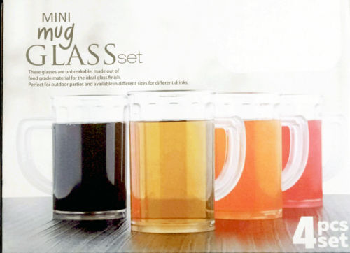 UNBREAKABLE DRINKING PLASTIC TYPE GLASS SET COLD DRINK MUG SET OF 4 PCS TRANSPARENT (2409)