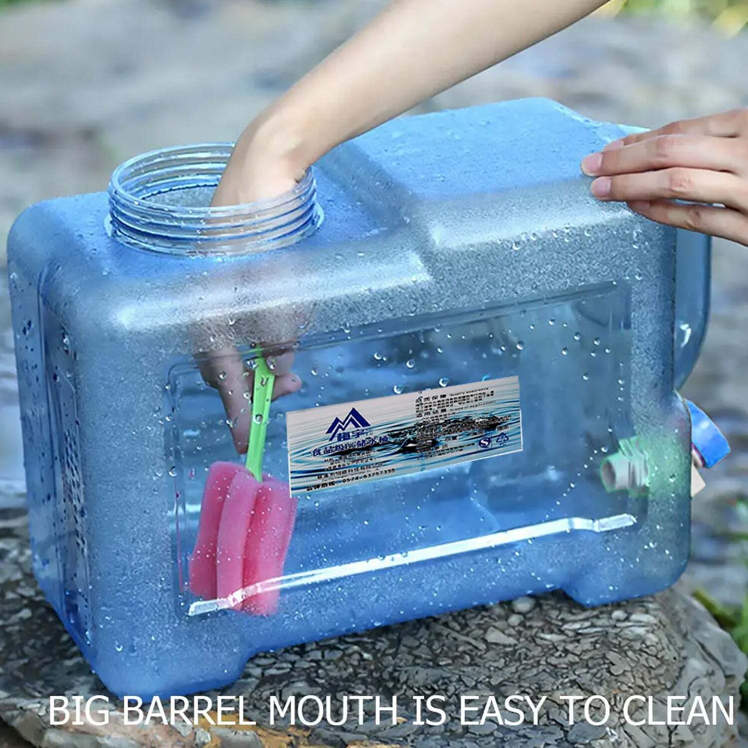 WATER BUCKET WATER CONTAINER WITH LID AND TAP CAR WATER TANK WATER DISPENSER BEVERAGE STORAGE CARRIER PLASTIC WATER BOTTLE FOR OUTDOORS HIKING CAMPING SELF-DRIVING TOUR EMERGENCY (2655)