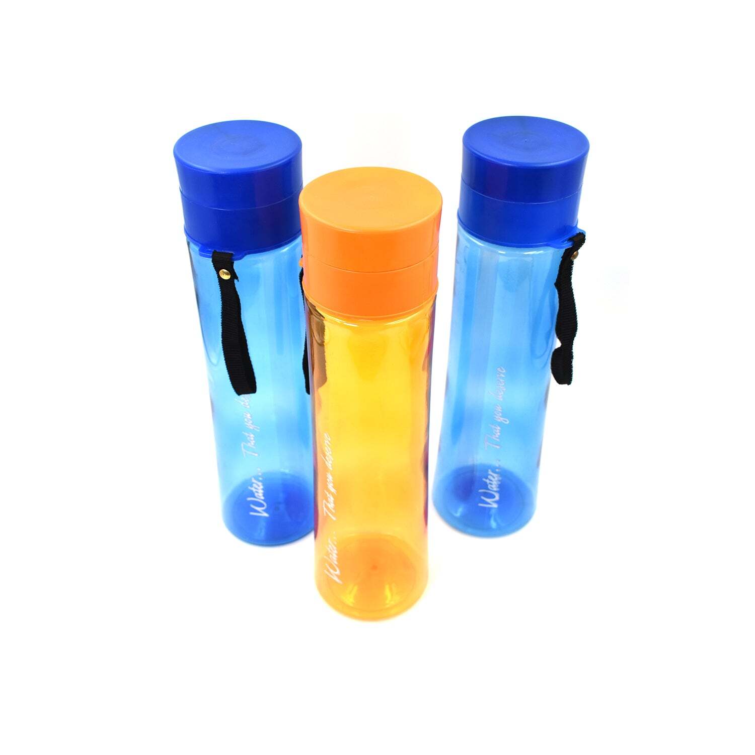 UNBREAKABLE LEAKPROOF DURABLE BPA FREE NON-TOXIC PLASTIC WATER BOTTLES 1 LITRE (PACK OF 3 ASSORTED COLOR) (2716)
