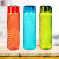 WATER BOTTLE BUBBLE SHAPE DESIGNER WATER BOTTLES FOR FRIDGE SCHOOL COLLEGE USE CAPACITY 1000ML (3 PC) (5270)