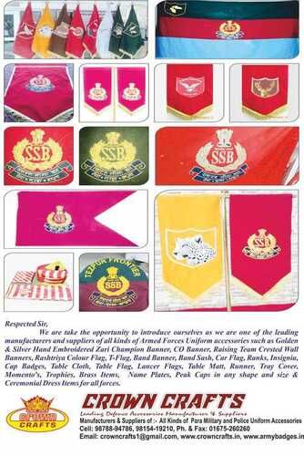 hand embroidery zari flags