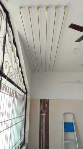 Ceiling mounted pulley type cloth drying hangers in Kuzhalmannan Palakad