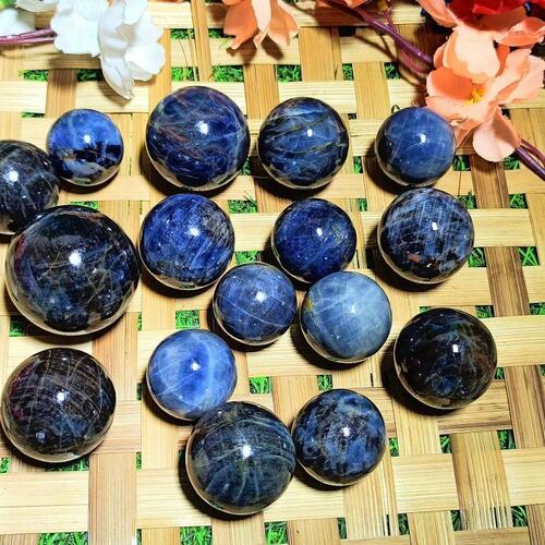 Easy To Clean Blue Sapphire Sphere For Home Decoration