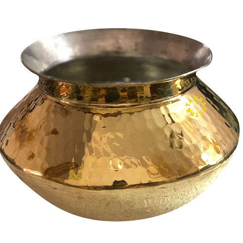 1.25 Liter Brass Dekchi Pongal Pot With Tin Coating Kalai