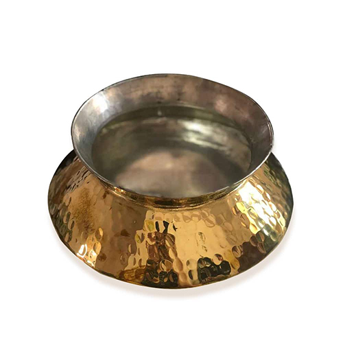 Tamrapatra Pure Brass Hammered Handi With Tin Coating Kalayi