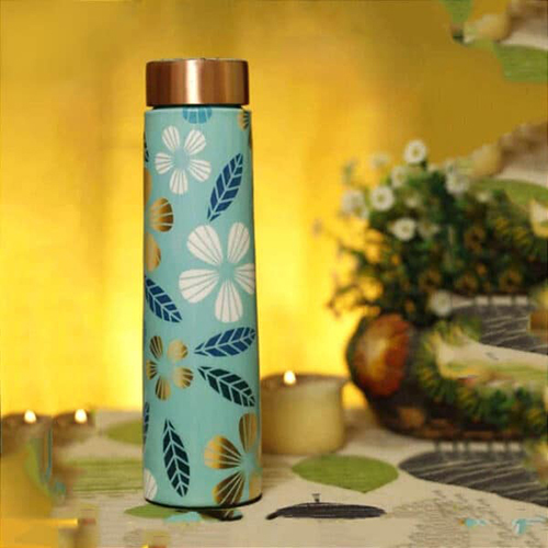 Tamra Pure Copper Designer Water Bottle With Advanced Leak Proof Protection