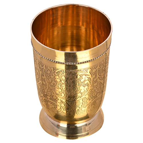 Tamrapatra Pure Brass Embossed Tumblers
