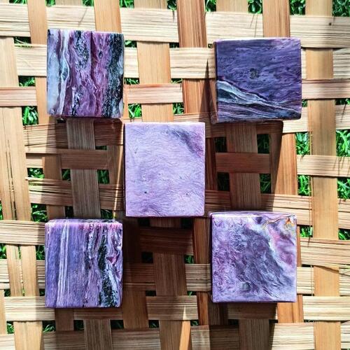 Purple Charoite Cubes For Home Decoration