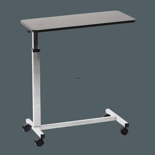 Height Adjustable Hospital Bedside Overbed Table with Wheels