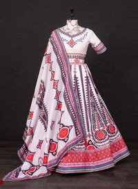 Digital Print On Vaishali Silk Material Lehenga Choli