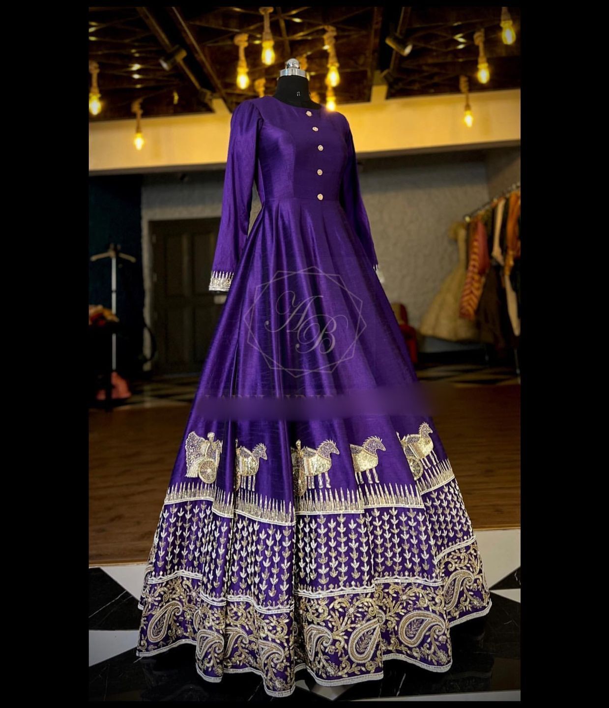 HEAVY EMBROIDERED SEQUNCE WORK FANCY GOWN