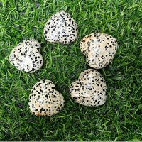 Multi Dalmatian Jasper Hearts For Home Decoration