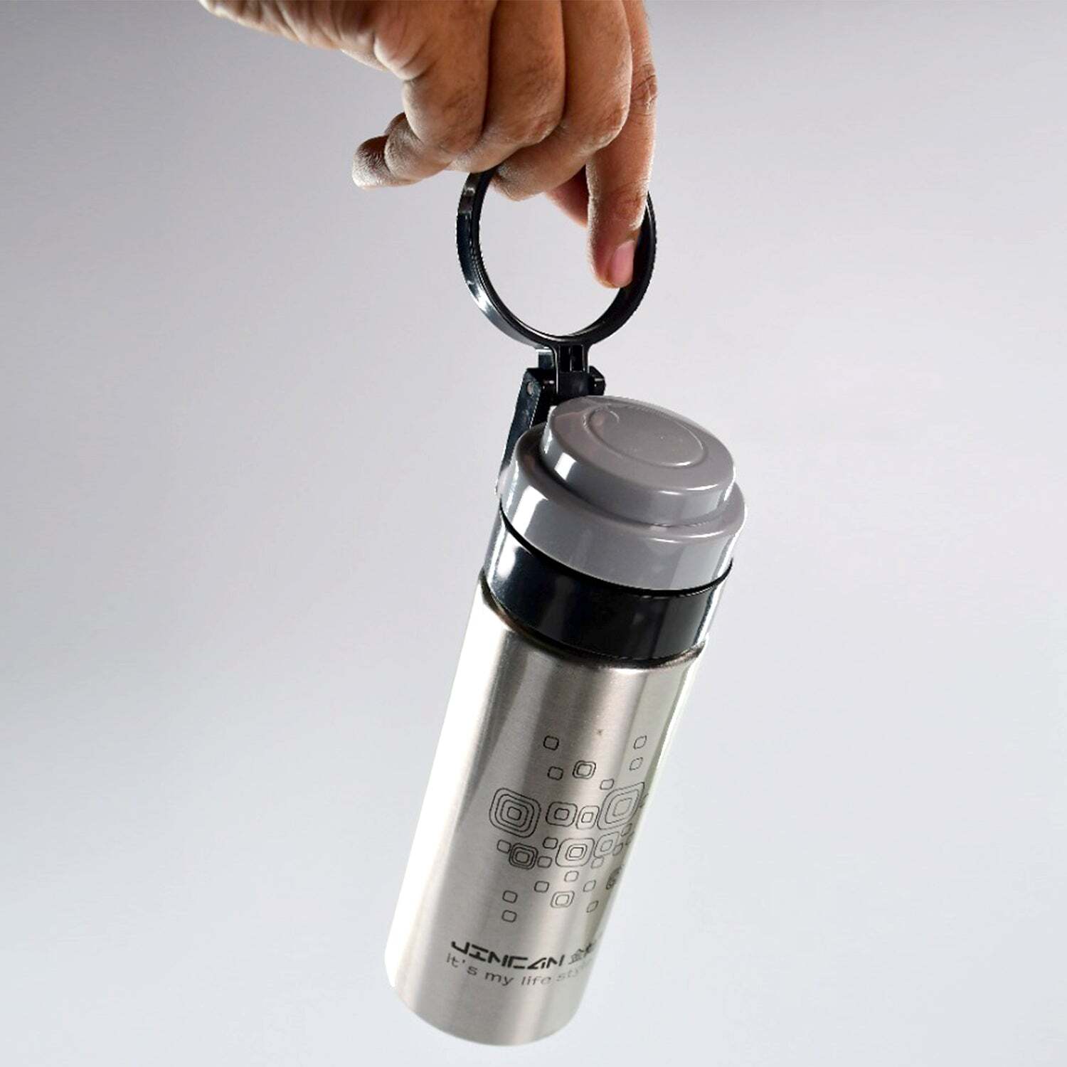 450ML STAINLESS STEEL WATER BOTTLE WITH RING CAP FOR MEN WOMEN KIDS THERMOS FLASK REUSABLE LEAK-PROOF THERMOS STEEL FOR HOME OFFICE GYM FRIDGE TRAVELLING (6450)
