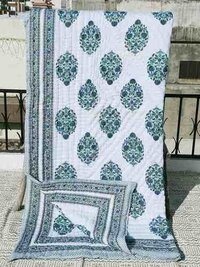 100% Cotton Hand Block Machine Quilt