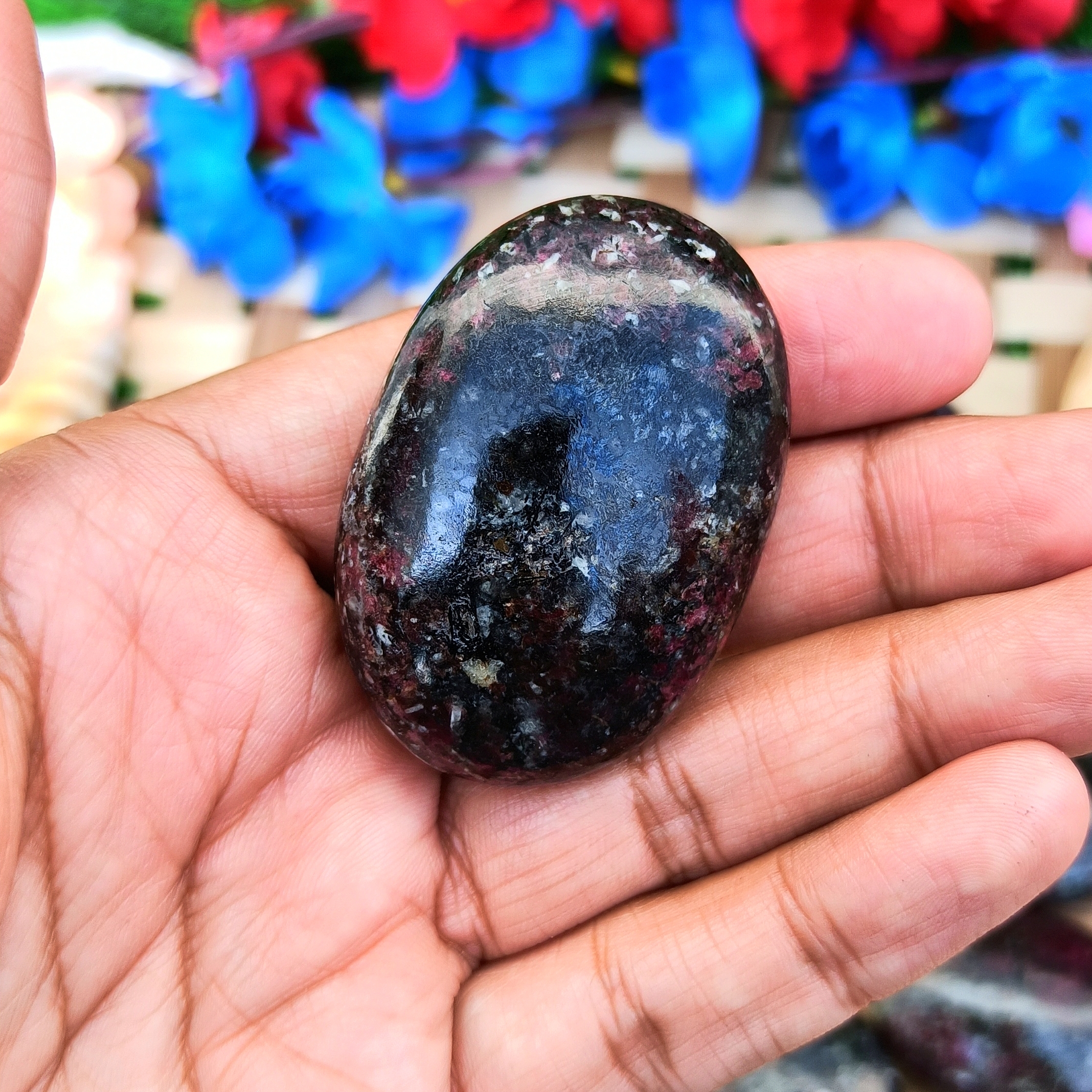Eudialyte Palmstone For Home Decoration