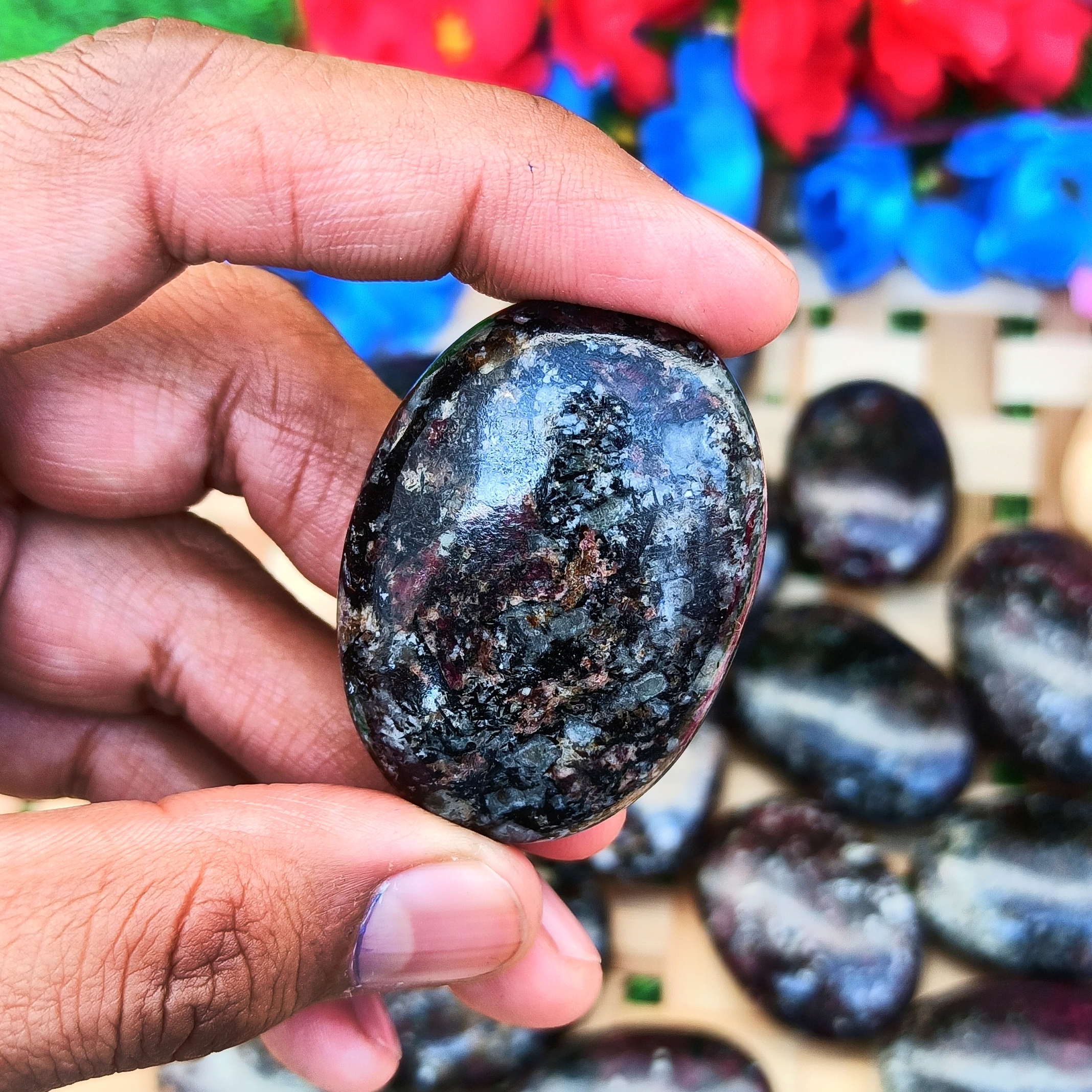 Eudialyte Palmstone For Home Decoration